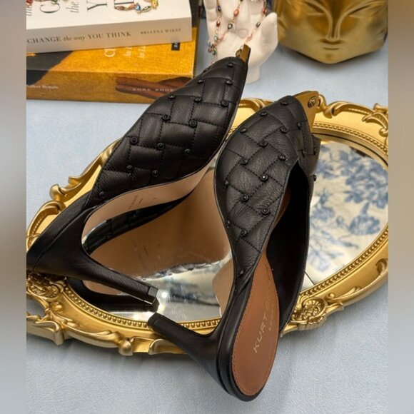 🆕 KURT GEIGER LONDON 🧿 NWOB Regent Crystal Mule Gold Point Heel, Sz 37 US 7 - Picture 13 of 16